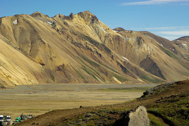 Islândia, landmannalaugar, vulcanismo, Trekking, montanha, natureza, paisagem