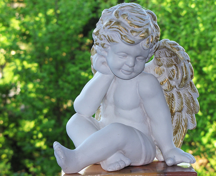 Angel, harmoni, tro, figur, håber, skulptur, statue