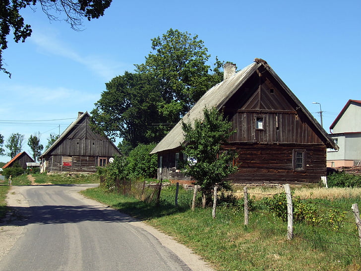 오래 된 집, 코 티 지, 나무 오두막, 목조 주택, 오래 된 코 티 지, 폴란드, 목조 건축