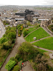 Calton hill, Edinburgh, landskapet, byen
