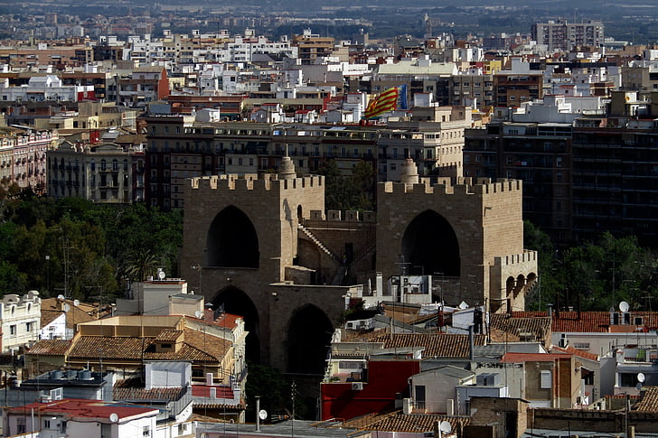 Valence, Spanien, Flygfoto, regionen valencia, arkitektur, staden