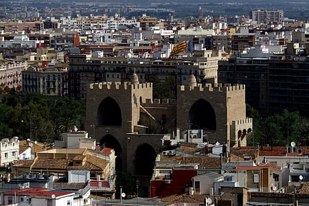 Valence, Španija, pogled iz zraka, regiji Valencia, arhitektura, mesto