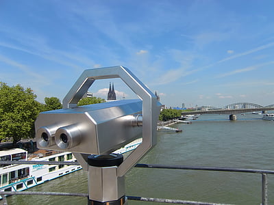 cologne, telescope, binoculars, distant view, outlook, coins telescope, viewpoint