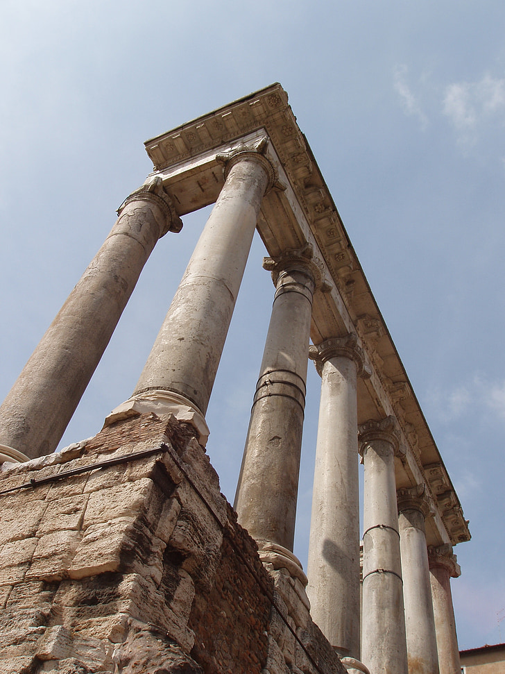 Roma, kolonner, Italia, gamle, gresk, historiske, arkitektoniske kolonne