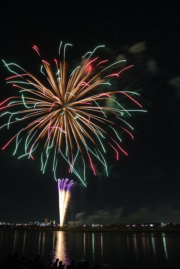 zig-zag, colorat, focuri de artificii, Hanabi, colorate, culoare, foc de artificii