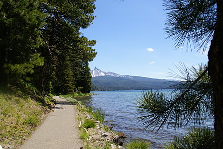 diamond lake, bike path, path, hike, hiking, trail, lake