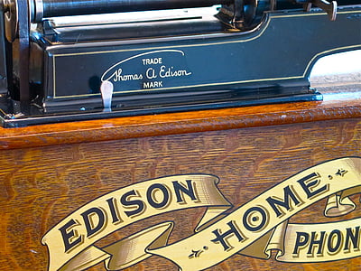 Edison, φωνογράφος, μουσική, παλιά, παίκτης, ήχος, ρετρό