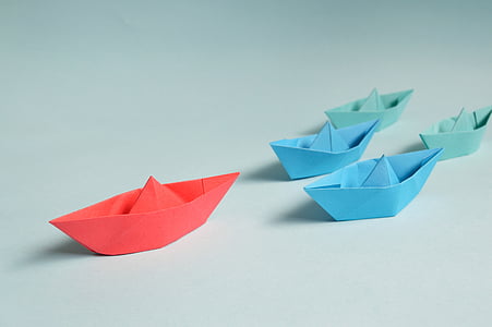boat, paper, toy, orange, white, play, miniature