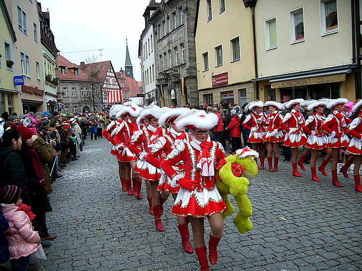 Karneval, Rosenmontag, Parade, Radio-garde, Forchheim, Bayern, Kulturen
