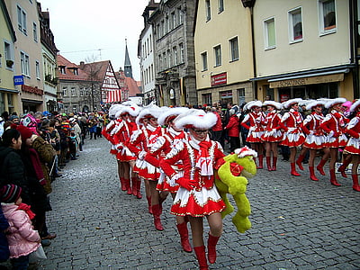 Karneval, pokladni ponedjeljak, parada, radio-garde, Forchheim, Bavaria, kultura