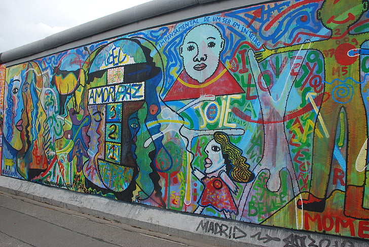 le mur de berlin, Berlin, art, Allemagne, art de la rue, Grafitti