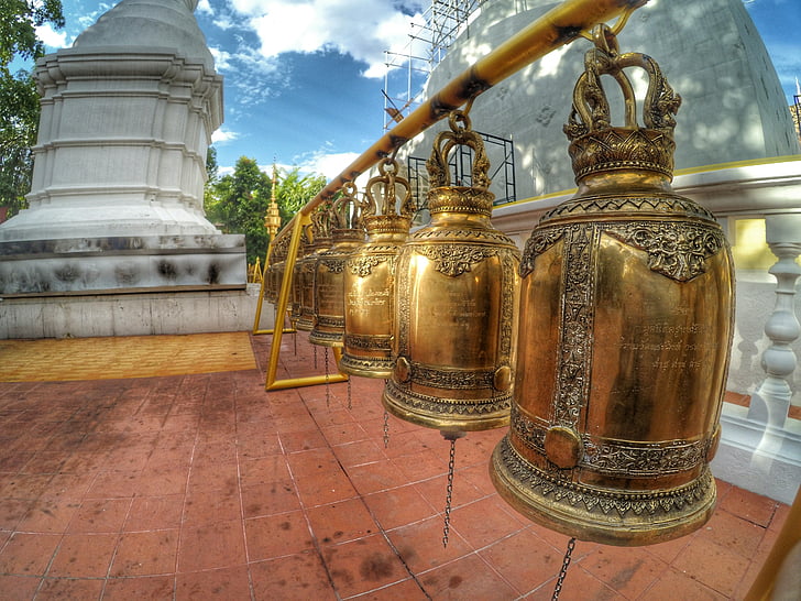 foranstaltning, Chiang mai thailand, Bell, Wat phra singh
