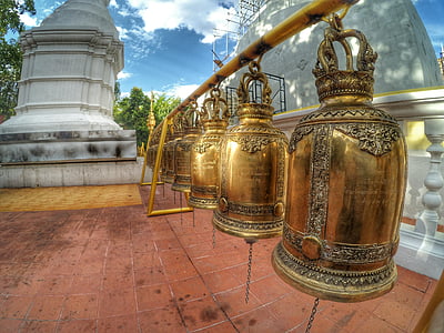 środek, Chiang mai Tajlandia, dzwon, Wat phra singh