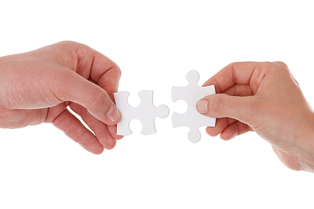 connect, connection, cooperation, hands, holding, isolated, jigsaw