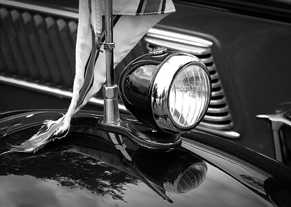 oldtimer, obsevati z reflektorsko lučjo, Classic, avtomobilski, svetlobe, svetilka, avtomobilski žarometi