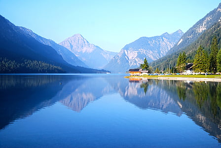 Plansee, Lake, Reutte, Tiroli, vesi, Sirkku forest, Mountain