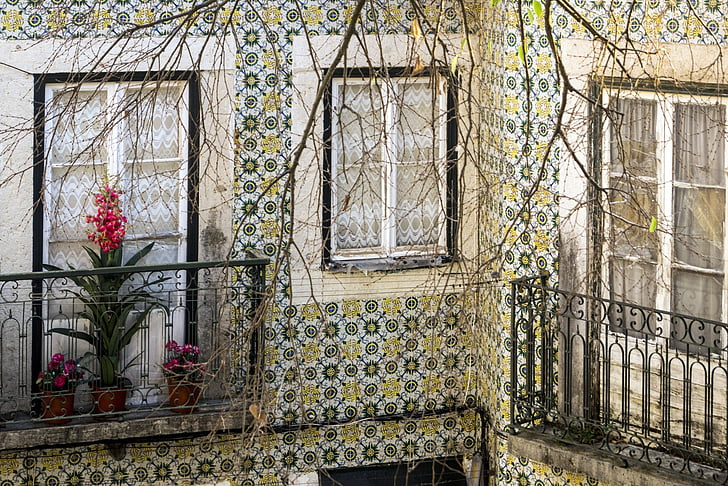 Λισαβόνα, Πορτογαλία, Lisboa, Αλφάμα, azulejos, κεραμίδι, μοτίβο