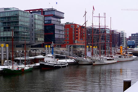 museifartyg, Hamburg, Elbe, hamn, Fair play, Landungsbrücken, Elbes strand