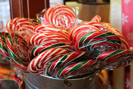 godteri, Christmas, sucker, peppermynte, lollipop, søt, Lolly
