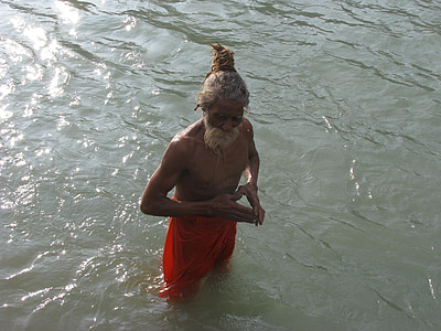 baño, Ganga, Sadhu
