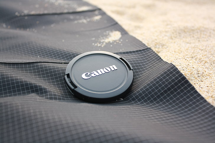 tapis, sable, grille, Cannon, Canon, objectif, couverture