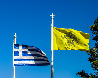 Bandeira, país, nação, símbolo, Grécia, Bizâncio, Chipre