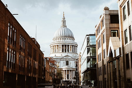 alb, cupola, clădire, nori, în timpul zilei, Londra, turism