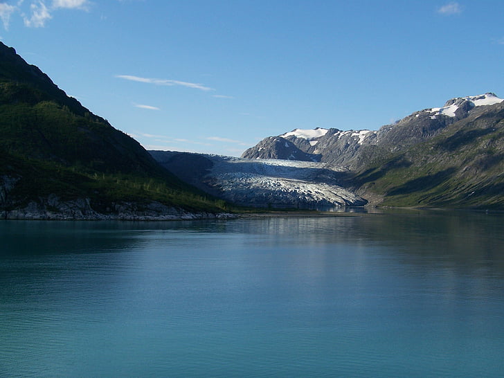 alaska, fjord, sea, still, landscape