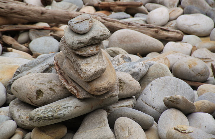 πέτρες, παραλία, Ενοικιαζόμενα, βότσαλα, σχετικά με, Steinig, παχουλό