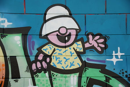 Graffiti, arte, calle, pared, urbana, cultura, aerosol