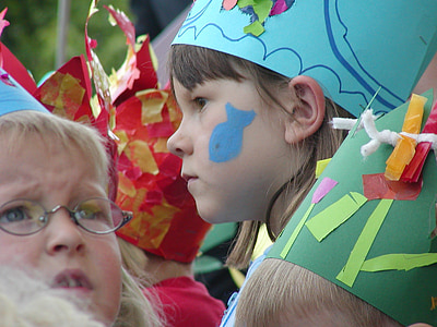 niños, traje, Color, Festival
