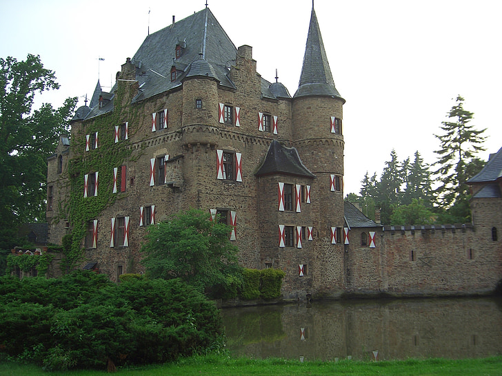 Castle, satzvey, Wasserburg, keskiajalla, Eifel, Saksa, rakennus