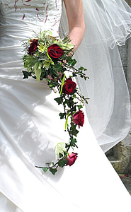 ramo de la, flor, Rosas, boda, novia, mujeres, se casó con