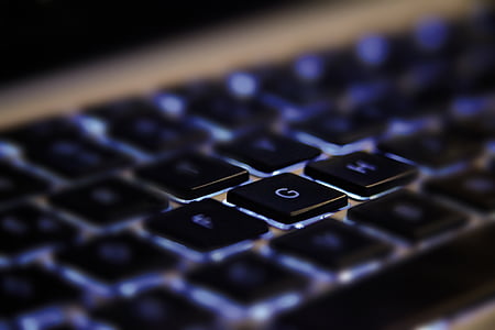 tehnoloogia, klaviatuuri, arvuti, perifeerne, valgustatud, Mac, blur