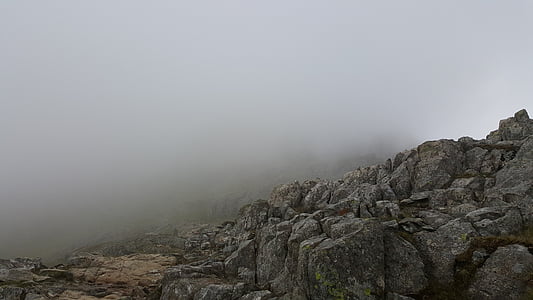 köd, sziklák, ijesztő, hegyi, természet, a szabadban, rock - objektum