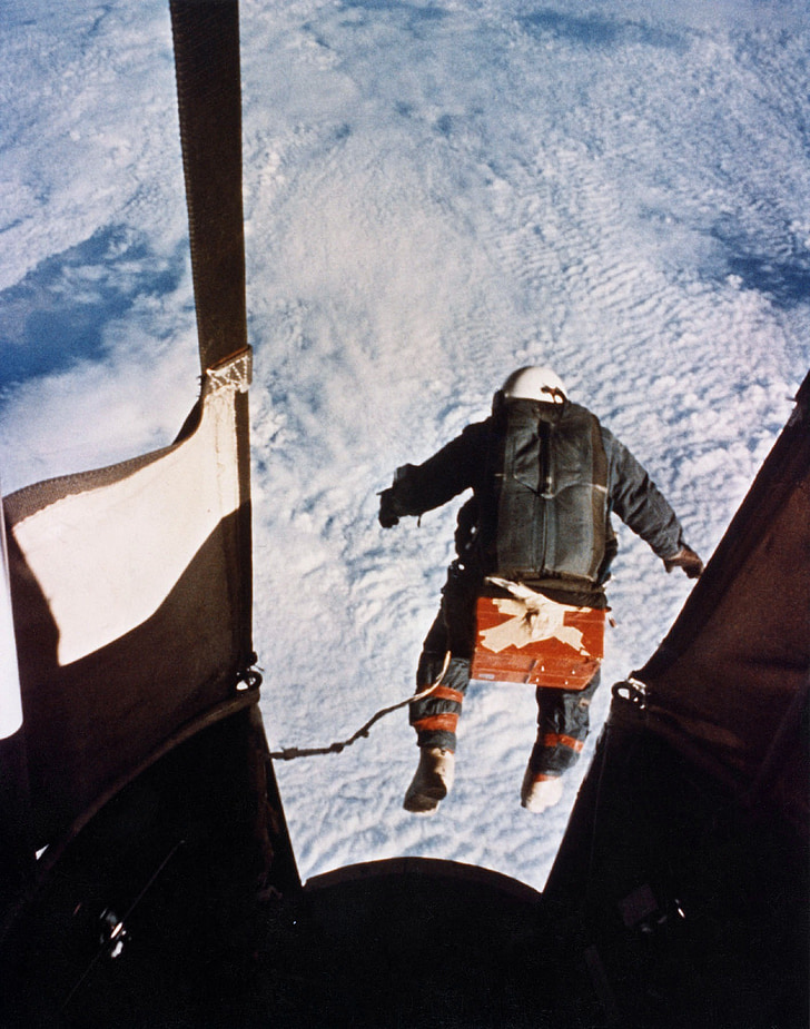 fallschrimsprung, įrašas, Juozapas kittinger, 1960, aukščio rekordą, Ekstremalus Sportas, labai