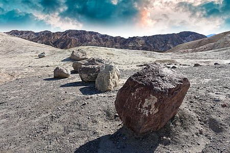 Zabriskie point, Death valley, Kalifornien, död, landskap, peka, Zabriskie