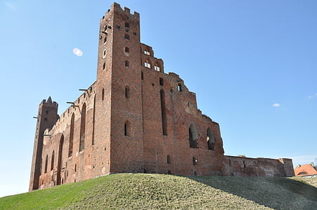reruntuhan, Castle, Monumen, lama, arsitektur, Polandia