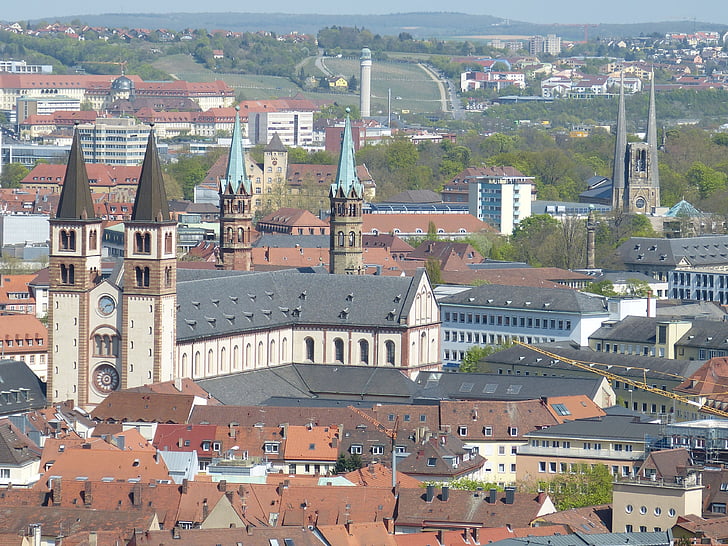 Würzburg, Bavière, francs suisses, Historiquement, vieille ville, architecture, vue