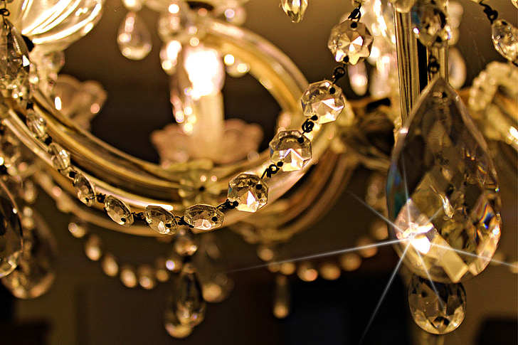 chandelier, candlestick, crystal, decoration, crystal glass, lighting, polished glass