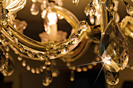 llum d'aranya, candeler, Cristall, decoració, vidre, il·luminació, vidre polit