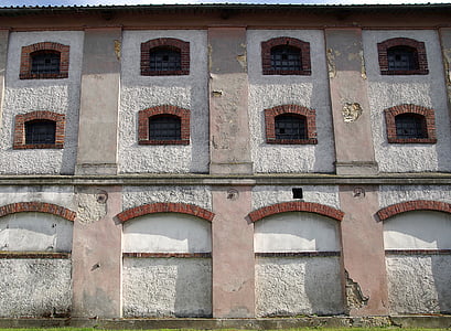 Зернохранилища, здание, ферма, стена, окно, Талль, Старый