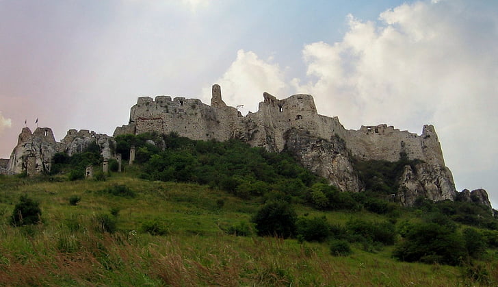 grad, turňa, ruševine, Slovaška, Panorama