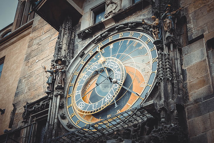 Clock, Panah, Dial, Praha, arsitektur, astronomi, Jam Astronomi