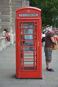cabine telefônica, casa do telefone, Londres, telefone, vermelho, Londres - Inglaterra, Reino Unido
