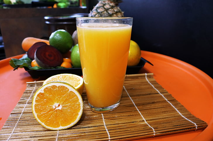 trái cây, màu da cam, nước ép trái cây, tươi, thủy tinh, khỏe mạnh, thức uống