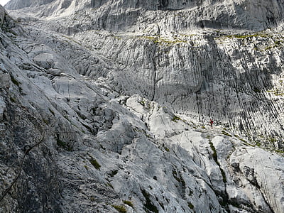 lezenie, Rock, túru, horolezec, kamenný žľab, wilderkaiser, hory