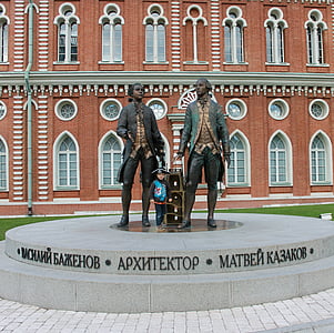 Mimar bazhenov, Mimar Kazaklar, Moskova, Tsaritsyno, anıt bazhenov ve kazakov, insanlar