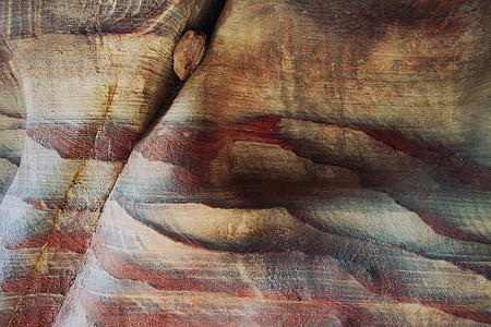 洞穴, 客厅, 结构, 砂石, farbschattierungn, 佩特拉, 的红色