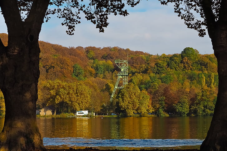 езеро, Есен, природата, дървета, пейзаж, гора, farbenspiel